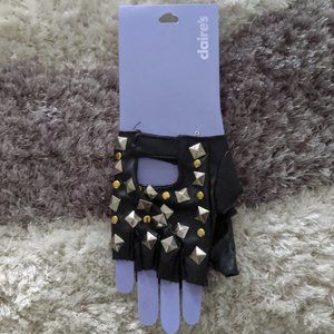 Goth Punk Studded Faux Leather Gloves